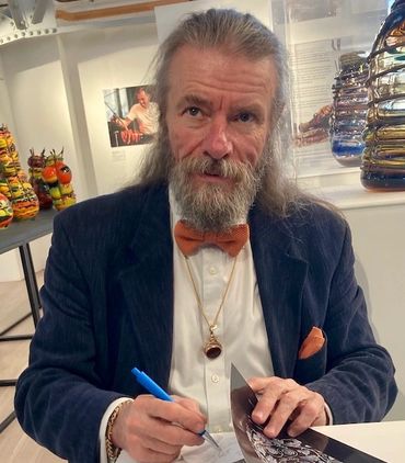 Signing-session of The Blue Vase, Stourbridge Glass Museum, Saturday 18th May 2025.