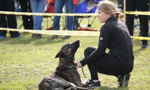Dog Trainer Alyssa and her dog Valak.