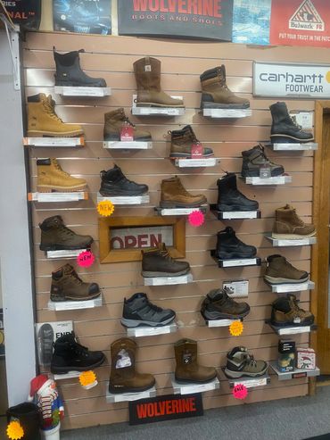 Industrial safety boots retail display