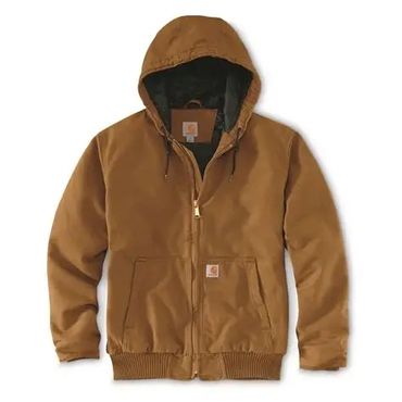 Brown hooded work jacket apparel