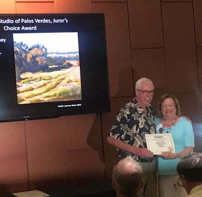 Juror's Choice Award with Karl Dempwolf at Palos Verdes Art Center, July 2018.