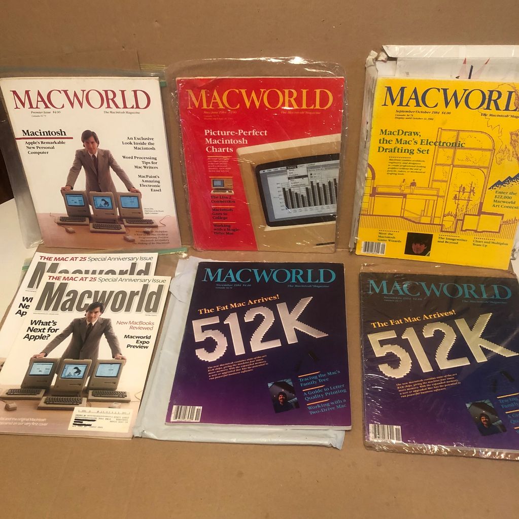 5 Macworld 1984 issues plus 25th Anniversary issues