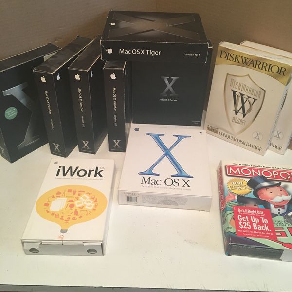 early Macintosh OS X installation disks 