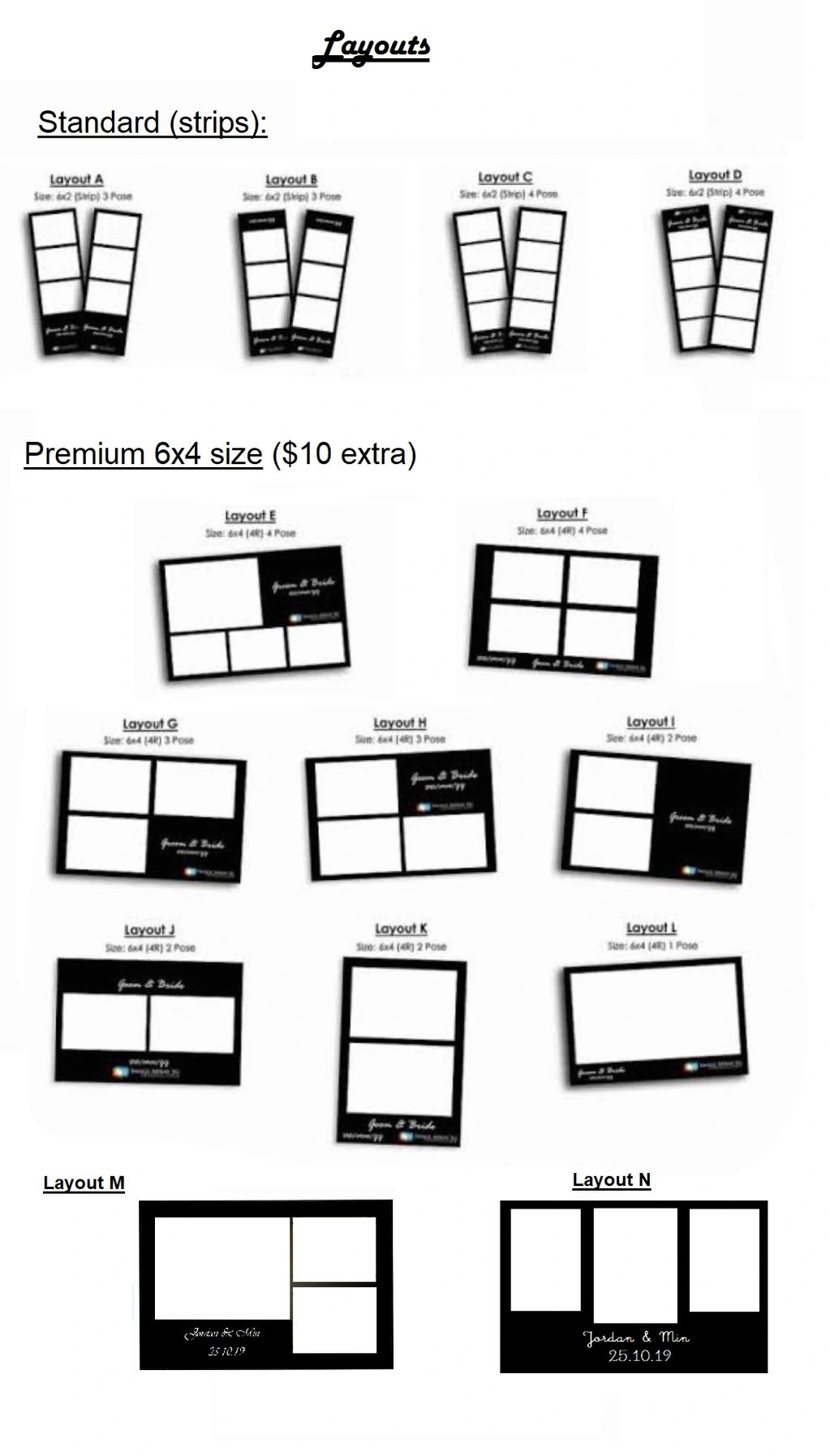 Photo template layouts