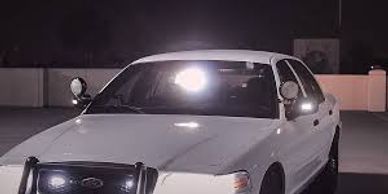 Security vehicles with white amber lights