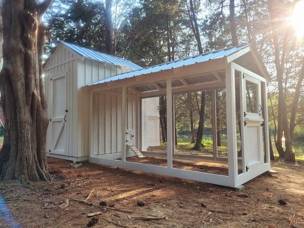 Large farmhouse style chicken coop the Luckenbawk with dutch door