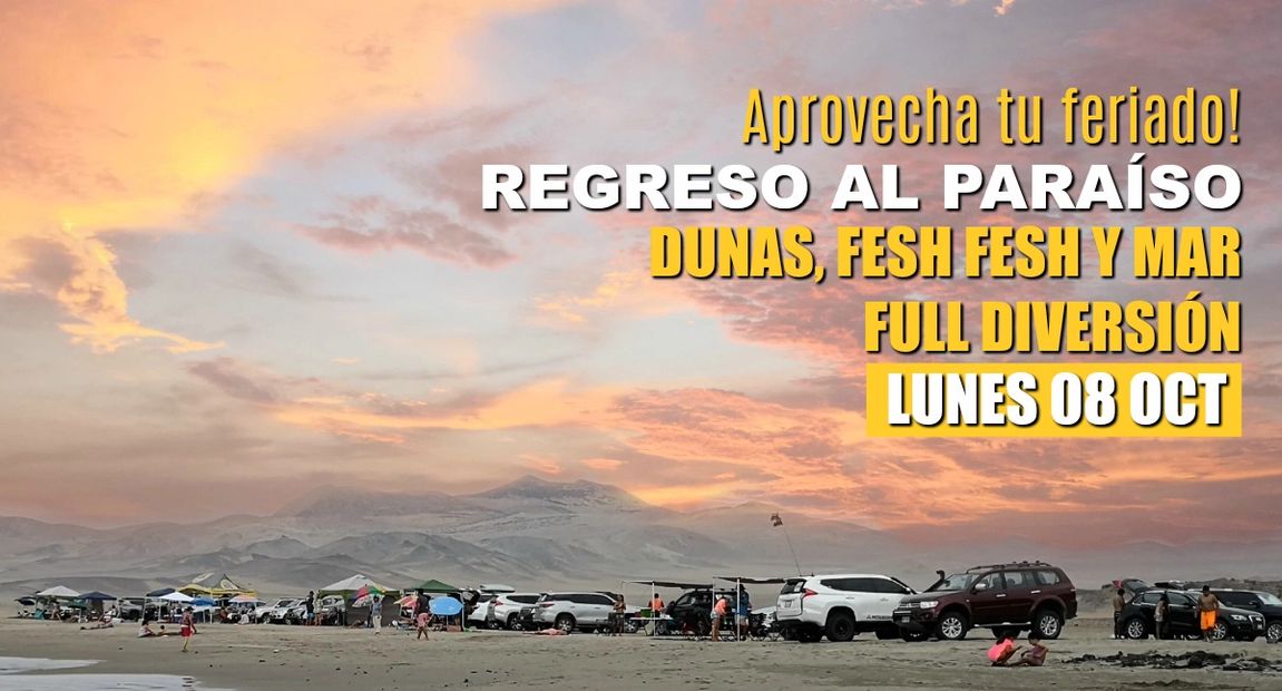 Anuncio de excursión a dunas y mar el 8 de octubre.