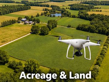 Acreage mapping by use of drone services.