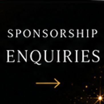 Sign for sponsorship enquiries with an arrow.