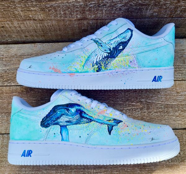 Hand painted custom whale shoes