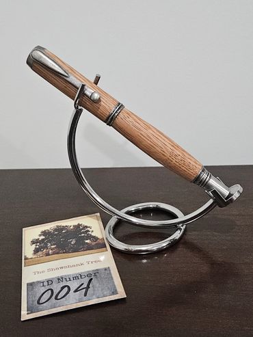 Rollerball style writing instrument made with oak in the movie Shawshank Redemption based on the Ste