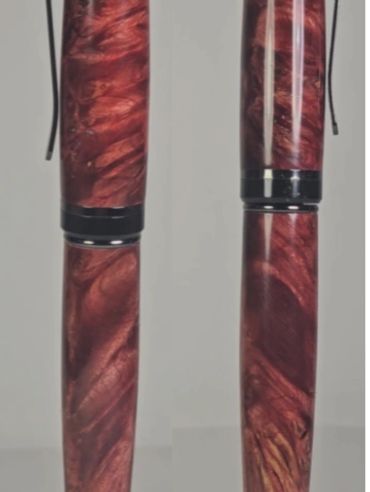 Red dyed maple burl