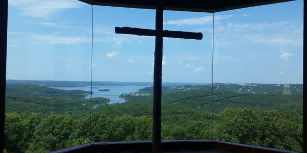 Glass at Bass Pro’s top of the rock chapel Ridgedale MO