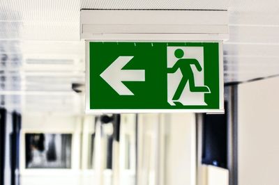 An image of exit direction