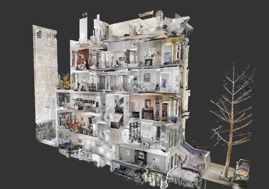 Reality Capture - Laser Scanning for a townhouse in NYC. Screenshot from a Section through the regis