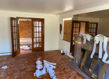 Before floor refinishing and interior paint