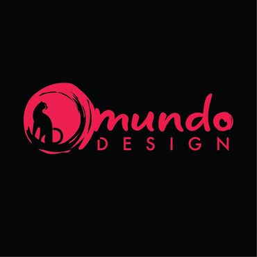 Mundo Design logo in a Mexican pink on a black background