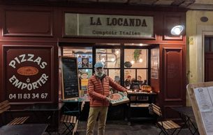 We live about 20 yards from a Domino's Pizza. Happily, another 100 yards or so and we arrive at La