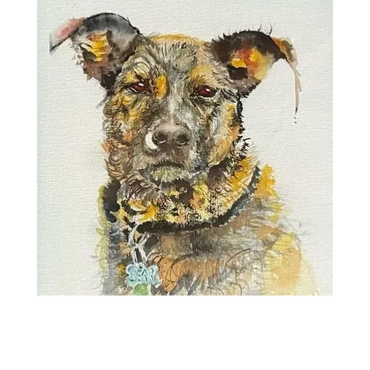 Bear original watercolor portrait