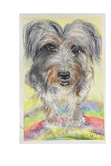 Gracie original watercolor portrait