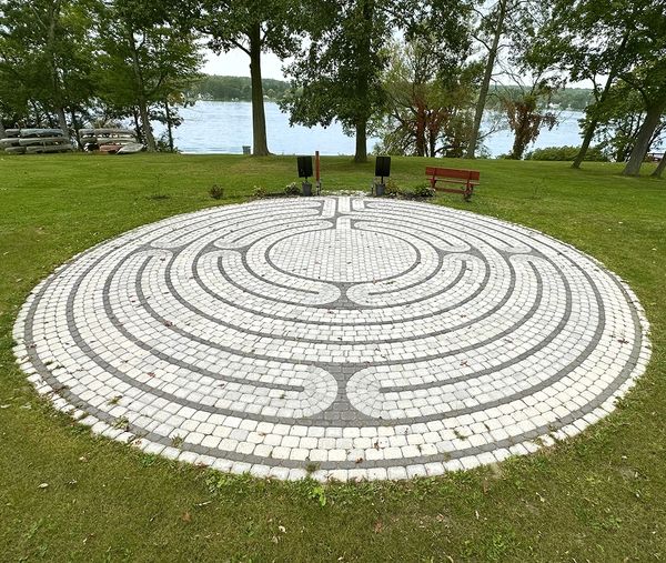 Prayer labyrinth at Asbury Retreat hosted by Useful Gatherings in Silver Lake NY