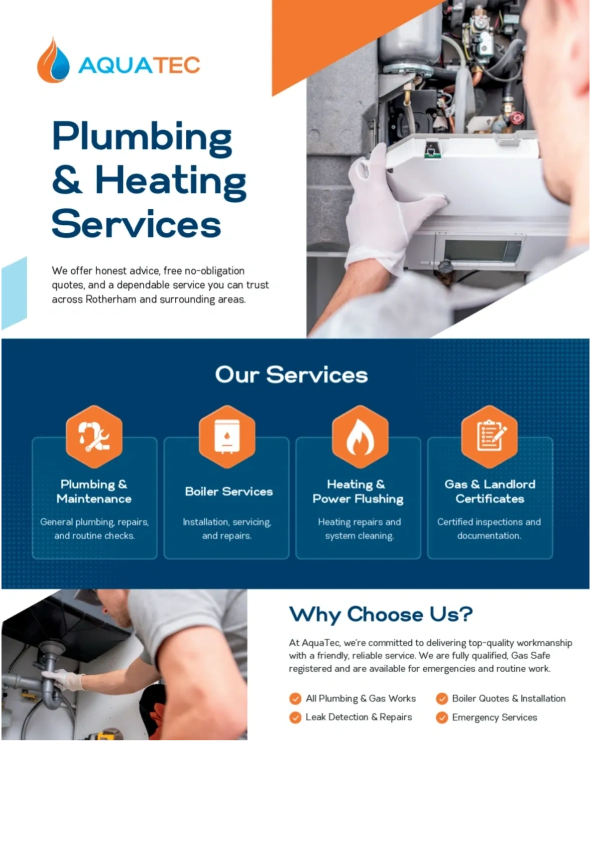 picture of a man servicing a boiler in rotherham and sheffield