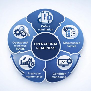 Diagram showing components of operational readiness in maintenance.