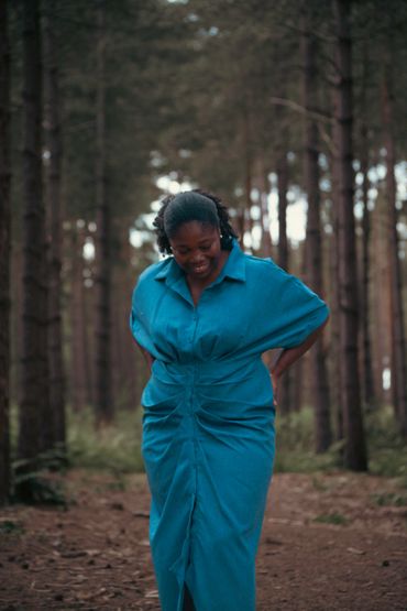 Beautiful woman in the woods. Portrait photography