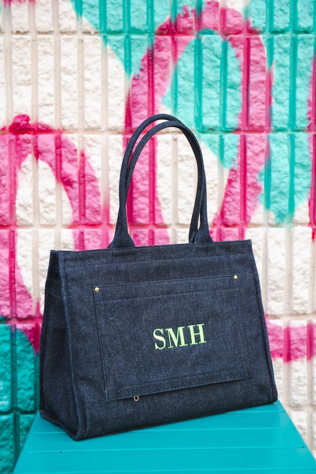 Monogrammed tote bag - initials SMH