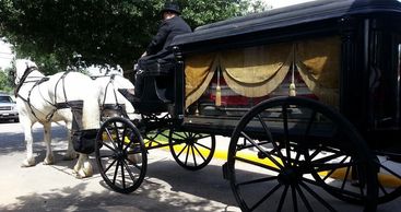 Horse drawn Hearse, Houston Texas, Classic Carriage Company. VA Cemetery