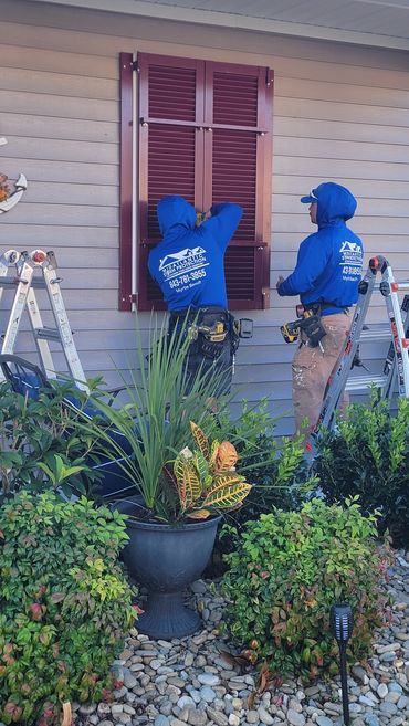 Colonial Shutters being Installed By Midatlatic Storm Protection