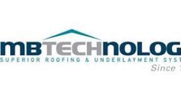Logo of MB Technology featuring roofing imagery and text.