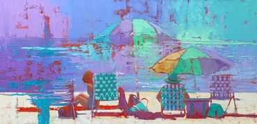 "Abstract Beach" 18x36  Available at The Frying Pan Gallery, Wellfleet harbor