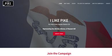 Mike Pike for Senate political website design