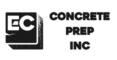 Logo for Concrete Prep Inc with bold letters and a graphic element.