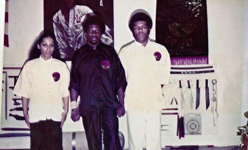 Danny Gwira with Ron Van Clief  and Milagros Van Clief  New York 1976