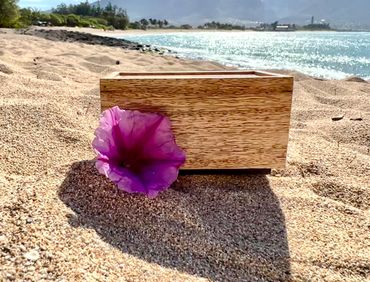 Curly mango urn by local artist, Shaun Fleming.