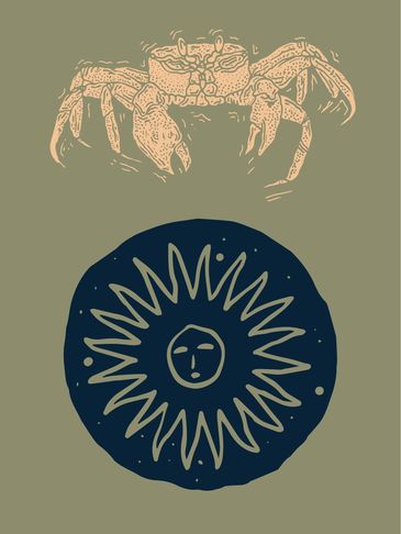 Crab and moon