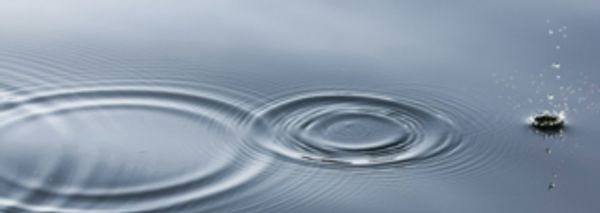 Water ripples from a single droplet.