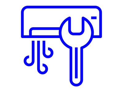 Blue icon image of a aircon