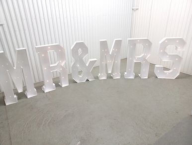 Mr & Mrs Marquee letters