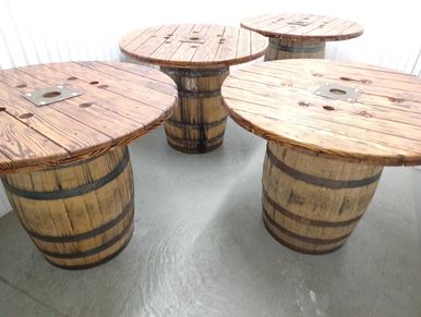 Whiskey barrel table rentals in Houston