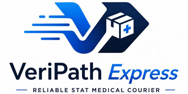 Logo of VeriPath Express, a reliable stat medical courier service.