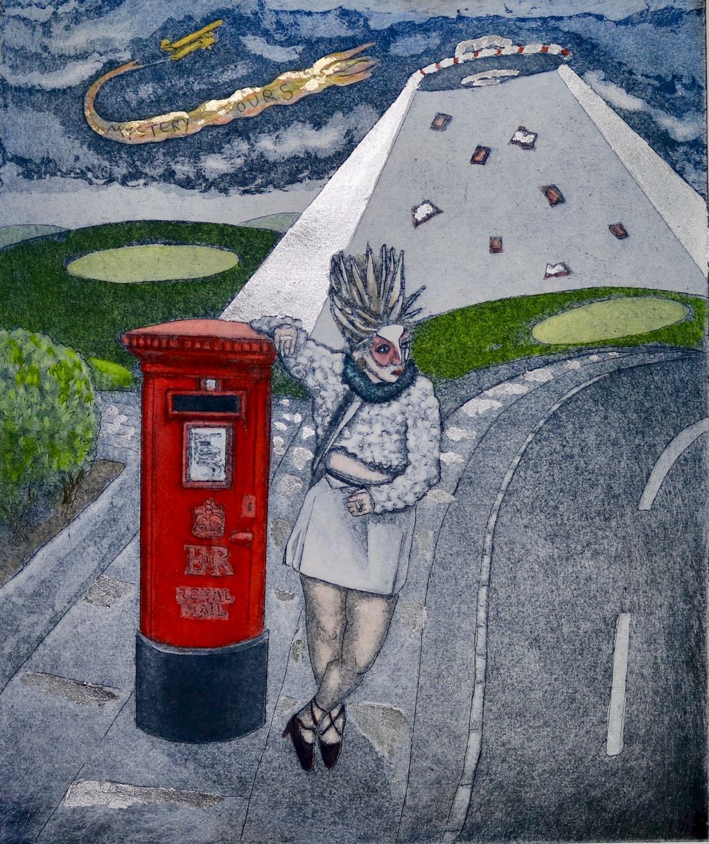 Punk, UFO, red letterbox,
