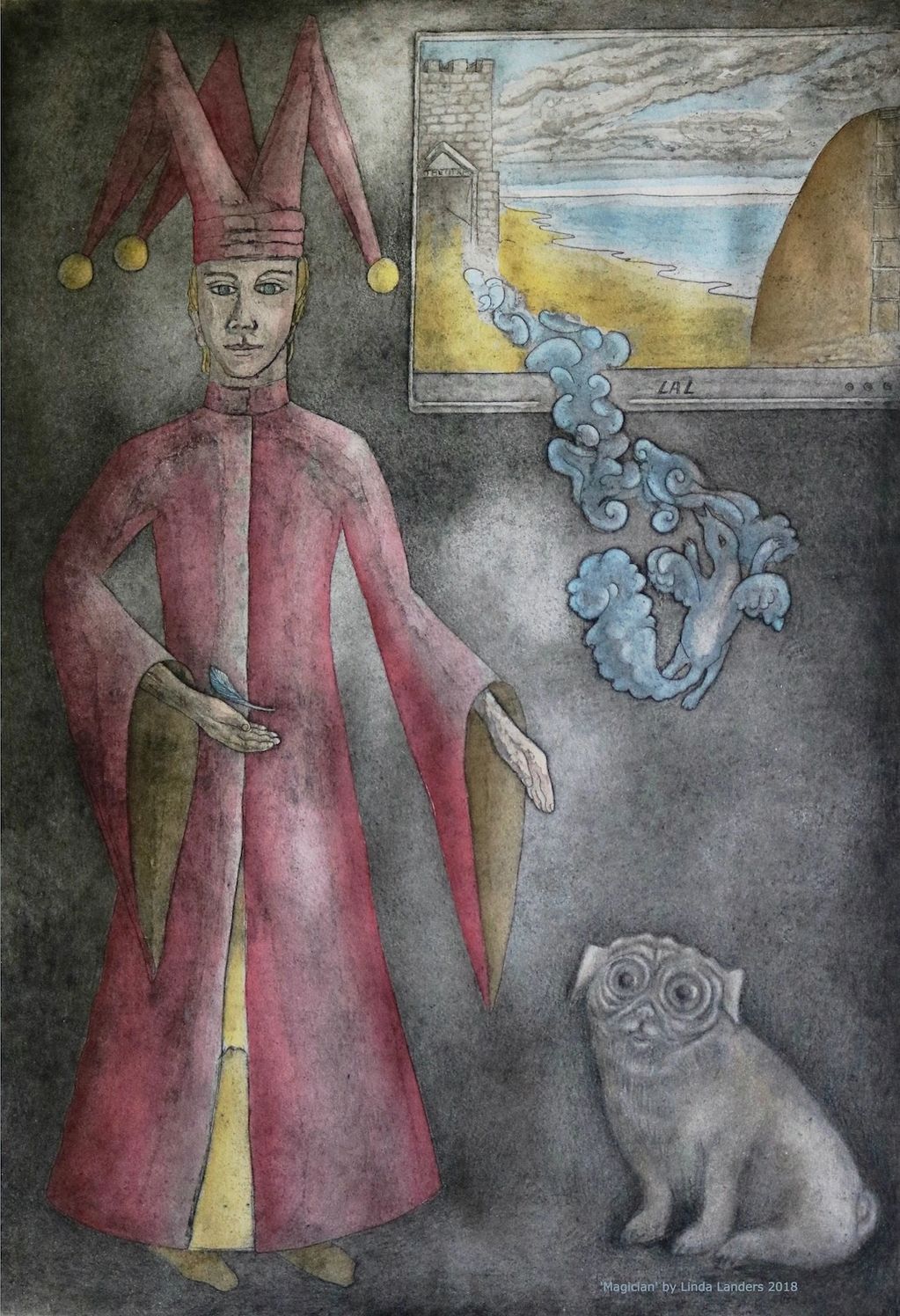 'The Magician'
Hand-coloured etching and aquatint