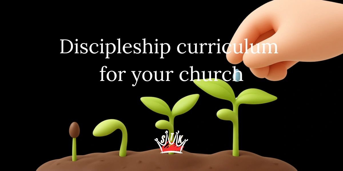 Hand nurturing growing plant sprouts symbolizing church discipleship curriculum.
