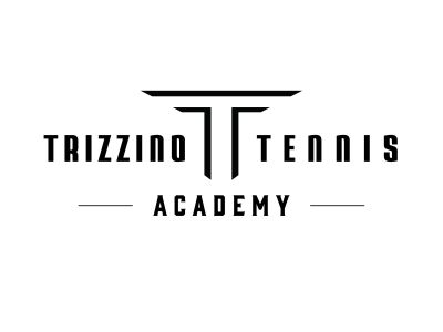 Black and white logo for Trizzino Tennis Academy.