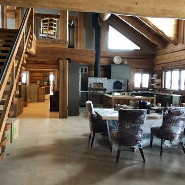 Painters paint custom homes