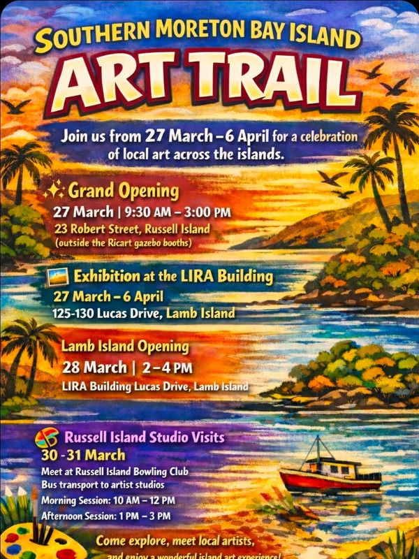The Southern Moreton Bay Island Art Trail will showcase AubreyArt artworks along a few other very ta