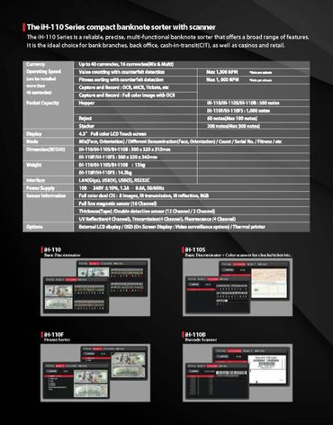 hitachi iH-110 currency money cash note counter sorter discriminator